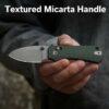 CIVIVI Baby Banter 2 C23074-3, 2.34" Stonewashed Nitro-V Blade, Green Canvas Micarta Handles, Crossbar Lock