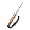 CIVIVI Cloud Peak C23044-3, 4.6" Nitro-V Satin Fixed Blade, Contoured Guibourtia Wood Handle, Brown Leather Pouch