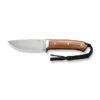 CIVIVI Cloud Peak C23044-3, 4.6" Nitro-V Satin Fixed Blade, Contoured Guibourtia Wood Handle, Brown Leather Pouch