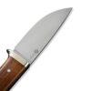 CIVIVI Cloud Peak C23044-3, 4.6" Nitro-V Satin Fixed Blade, Contoured Guibourtia Wood Handle, Brown Leather Pouch