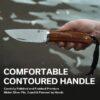 CIVIVI Cloud Peak C23044-3, 4.6" Nitro-V Satin Fixed Blade, Contoured Guibourtia Wood Handle, Brown Leather Pouch