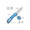 CIVIVI Button Lock Elementum II C18062PD-2, 2.96" Satin Nitro-V Blade, Blue Textured Aluminium Handles
