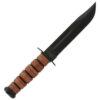 KA-BAR USMC 125th Anniversary Knife, 7" Fixed Blade, Leather Handles, Leather Pouch KA9226