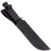 KA-BAR USA Fighting/Utility Fixed Blade, 7" Black Plain Blade, Black Kraton G® Handle, Leather Cover KA1211