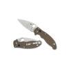 Spyderco Manix 2 - 3.37" CPM CruWear Blade, Brown Canvas Micarta Handles - C101MPCW2
