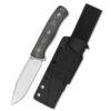 QSP Bison V2 QS134-A, 4.5" Satin D2 Fixed Blade, Black Micarta Handle, Kydex Pouch