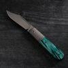 Jack Wolf Knives Big Bro Jack, Premium Series, 2.94" S90V Blade, Oz Green Kirinite Scales, Slip Joint