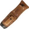 Ontario Knife Co. Air Force Survival Fixed Blade 6150 - 5" Black Zinc Phosphate Coated Sawback Carbon Steel Blade, Stacked Leather Handle, Leather Pouch
