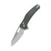 QSP Emu QS164-B1, 3.25" Stonewashed 14C28N Blade, Green Micarta Handle, Glyde Lock
