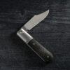 Jack Wolf Knives Big Bro Jack, Steel Series, 2.94" 14C28N Blade, Black Burlap Micarta Scales, Slip Joint