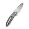 WE Knife Co. Archeozoic WE23091-2, 4" Hand Rubbed M390 Blade, Grey Hand Rubbed Titanium Handles