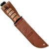 KA-BAR USMC Fighter, 7" Black Plain Fixed Blade, Leather Handles, Leather Pouch KA1217