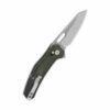 QSP Emu QS164-B1, 3.25" Stonewashed 14C28N Blade, Green Micarta Handle, Glyde Lock