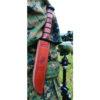 KA-BAR USMC Fighter, 7" Black Plain Fixed Blade, Leather Handles, Leather Pouch KA1217