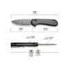 CIVIVI  Button Lock Elementum II C18062PB-DS1, Twill Carbon Fibre Overlay on Black G10 with Damascus Blade