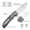CIVIVI Hyperpulse C23087A-3, Grey Aluminium Handles, 3.5″ Satin 14C28N Blade