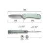 CIVIVI  Button Lock Elementum II C18062P-2, Natural (Jade) G10 with Satin Nitro-V Blade