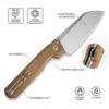 CIVIVI Hid C23008-3, 4.14" Satin 14C28N Reverse Tanto Blade, Brown G10 Handles, Nested Liner Lock