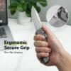 CIVIVI Hyperpulse C23087A-3, Grey Aluminium Handles, 3.5″ Satin 14C28N Blade