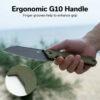 CIVIVI Hid C23008-2, 4.14" Black Stonewashed 14C28N Reverse Tanto Blade, OD Green G10 Handles, Nested Liner Lock