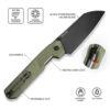 CIVIVI Hid C23008-2, 4.14" Black Stonewashed 14C28N Reverse Tanto Blade, OD Green G10 Handles, Nested Liner Lock