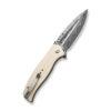 CIVIVI Incindie C23053-DS1,  3.48" Damascus Spear Point Blade, Ivory G10 Handles, Button Lock, Reversible Clip