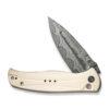 CIVIVI Incindie C23053-DS1,  3.48" Damascus Spear Point Blade, Ivory G10 Handles, Button Lock, Reversible Clip