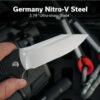 CIVIVI Neurohaptic C23080-2, Milled Black Shredded G10 Handles, 3.74" Stonewashed Nitro-V Blade, Button Lock