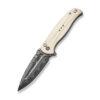 CIVIVI Incindie C23053-DS1,  3.48" Damascus Spear Point Blade, Ivory G10 Handles, Button Lock, Reversible Clip