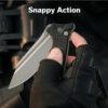 CIVIVI Neurohaptic C23080-2, Milled Black Shredded G10 Handles, 3.74" Stonewashed Nitro-V Blade, Button Lock