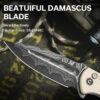 CIVIVI Incindie C23053-DS1,  3.48" Damascus Spear Point Blade, Ivory G10 Handles, Button Lock, Reversible Clip