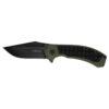 Kershaw Faultline 8760 Flipper 3" Black Oxide Blade, OD Green GFN Handles with Rubber Inserts, Liner Lock