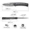 CIVIVI Caetus C21025C-DS1, Twill Carbon Fibre with Damascus Blade