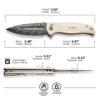 CIVIVI Incindie C23053-DS1,  3.48" Damascus Spear Point Blade, Ivory G10 Handles, Button Lock, Reversible Clip