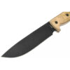 Ontario Knife Co. RAT 7 - 7.2" Powder Coated Carbon Steel Blade, Tan Micarta Handle, MOLLE Compatible Pouch - 8668