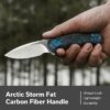 CIVIVI Mini Praxis Limited Edition C18026CB-1, 2.98" S35VN Blade, Arctic Storm FatCarbon Fibre Handle
