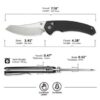 CIVIVI Sixgill C24050-1, 3.41" Nitro-V Blade, Black G10 Handle, Crossbar Lock