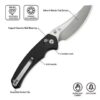 CIVIVI Sixgill C24050-1, 3.41" Nitro-V Blade, Black G10 Handle, Crossbar Lock