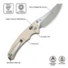 CIVIVI Sixgill C24050-2, 3.41" Nitro-V Blade, Ivory G10 Handle, Crossbar Lock
