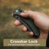 CIVIVI Sixgill C24050-3, 3.41" Black Stonewashed Nitro-V Blade, Green Canvas Micarta Handle, Crossbar Lock
