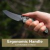 CIVIVI Sixgill C24050-3, 3.41" Black Stonewashed Nitro-V Blade, Green Canvas Micarta Handle, Crossbar Lock