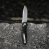 Vosteed Corsair - 3.25" Stonewash Nitro-V Blade, Black Micarta Handle, Crossbar Lock - CS29NWMK