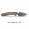 Vosteed Psyop - 3.32" Stonewash Elmax Blade, Norplex UltreX™ Micarta Handle, Top Liner Lock - A2210