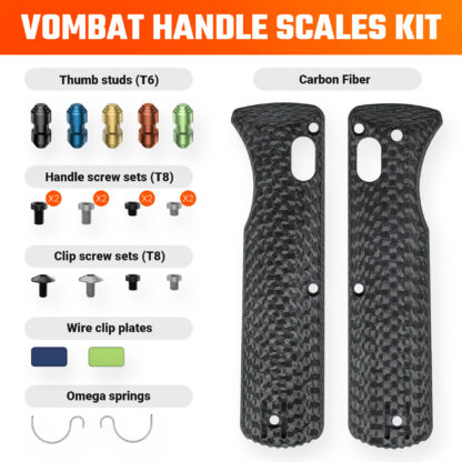 Vosteed Vombat W0107 Handle Scales Kits - Black Carbon Fibre