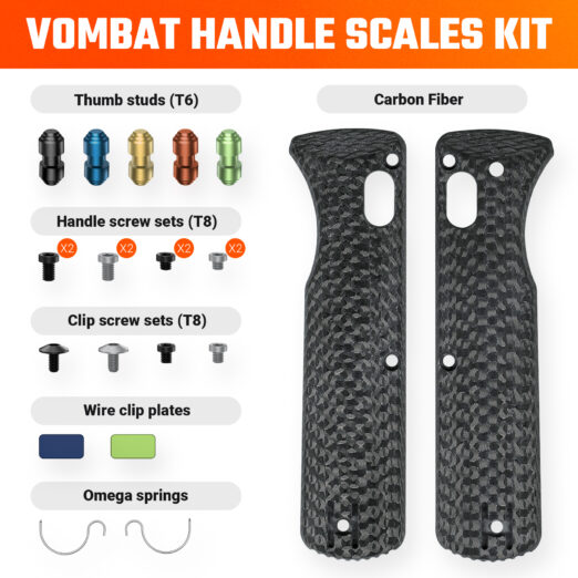 Vosteed Vombat W0107 Handle Scales Kits - Black Carbon Fibre