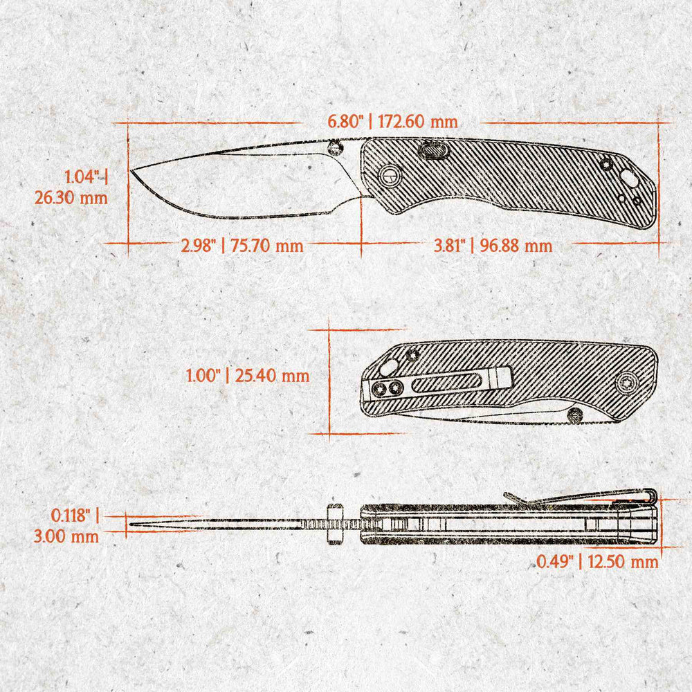 Vosteed Marten - 2.98" 154CM Blade & Aluminium Handle, Top Liner Lock - A1606
