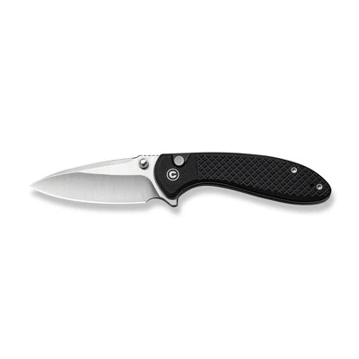 CIVIVI Faeger Flipper with Thumb Stud & Button Lock C24031-1, Milled Black G10 Handle 2.98