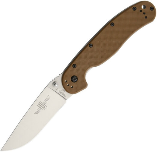 Ontario Knife Co. RAT I Linerlock D2 Steel, Satin Finish, Coyote Brown - ON8867CB