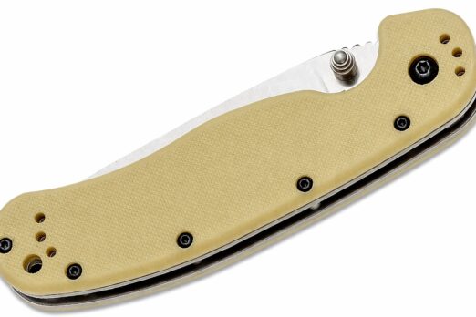 Ontario Knife Co. RAT I Linerlock Folding Knife Tan Satin D2 Plain Blade - ON8867TN