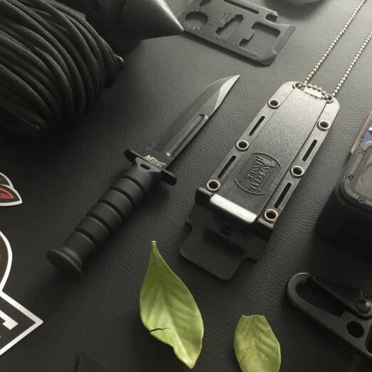 MTech Small Kabai Fixed Blade Neck Knife (Black) - MT632DB